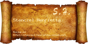 Stenczel Henrietta névjegykártya